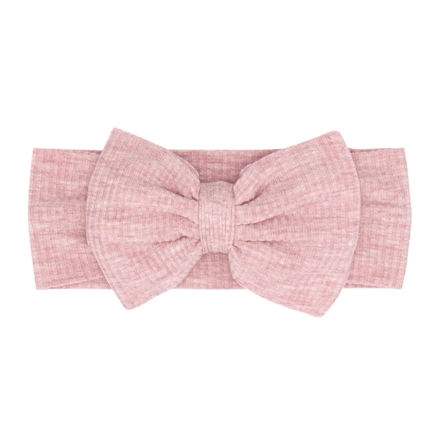 Heather Mauve Ribbed Luxe Bow Headband