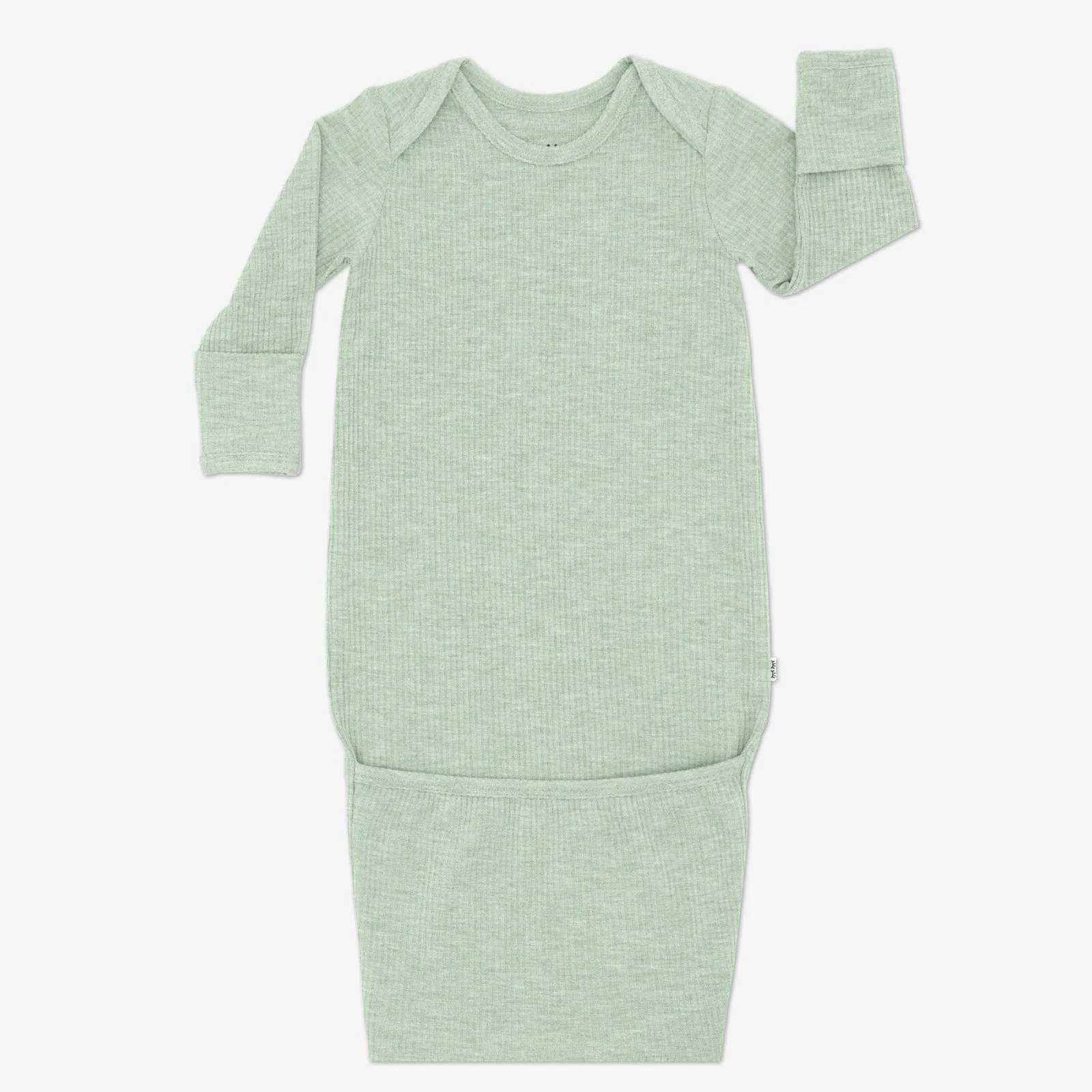 Heather Sage Ribbed Infant Gown