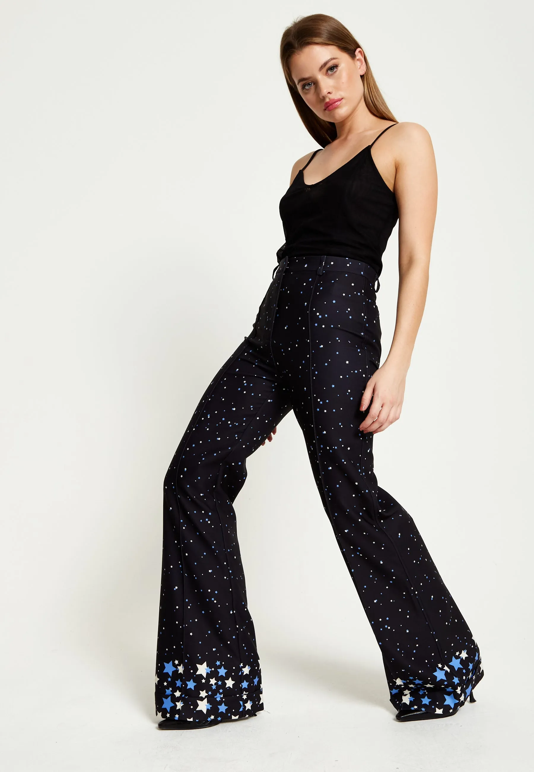 House Of Holland Star Print Trousers In Black