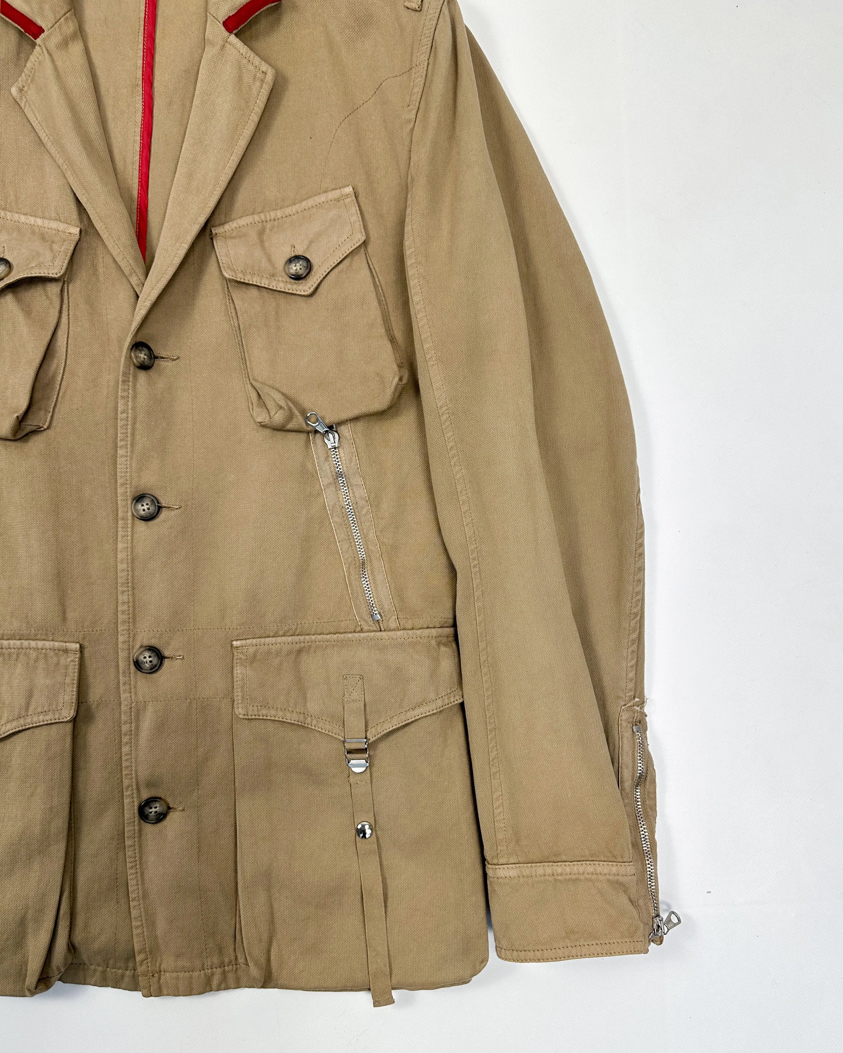 Ice B By Iceberg Camel Utility Zipped Blazer 2000's