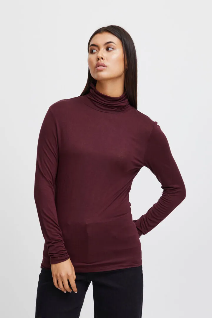 Ichi Philuca Long Sleeved Top-Port Royale-20113342