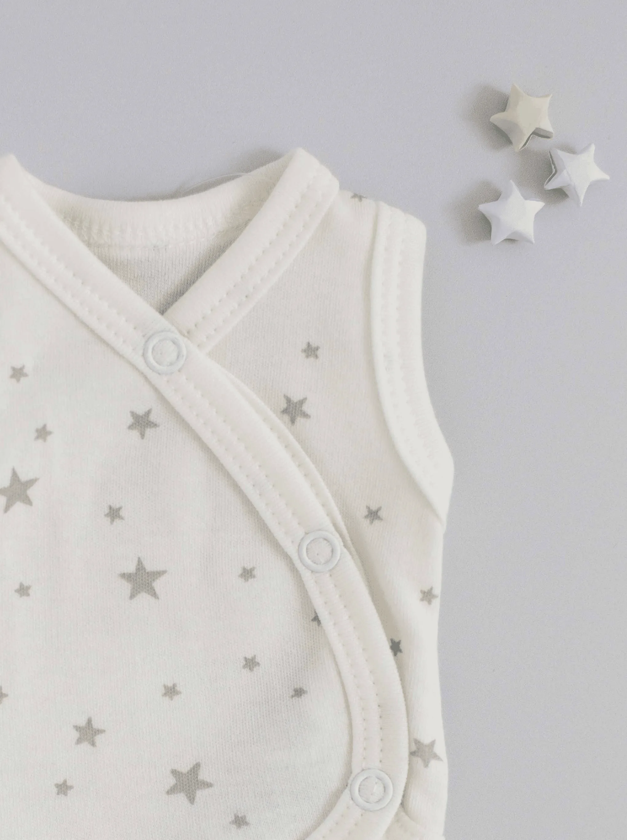 Incubator Vest, Silver Stars, Premium 100% Organic Cotton