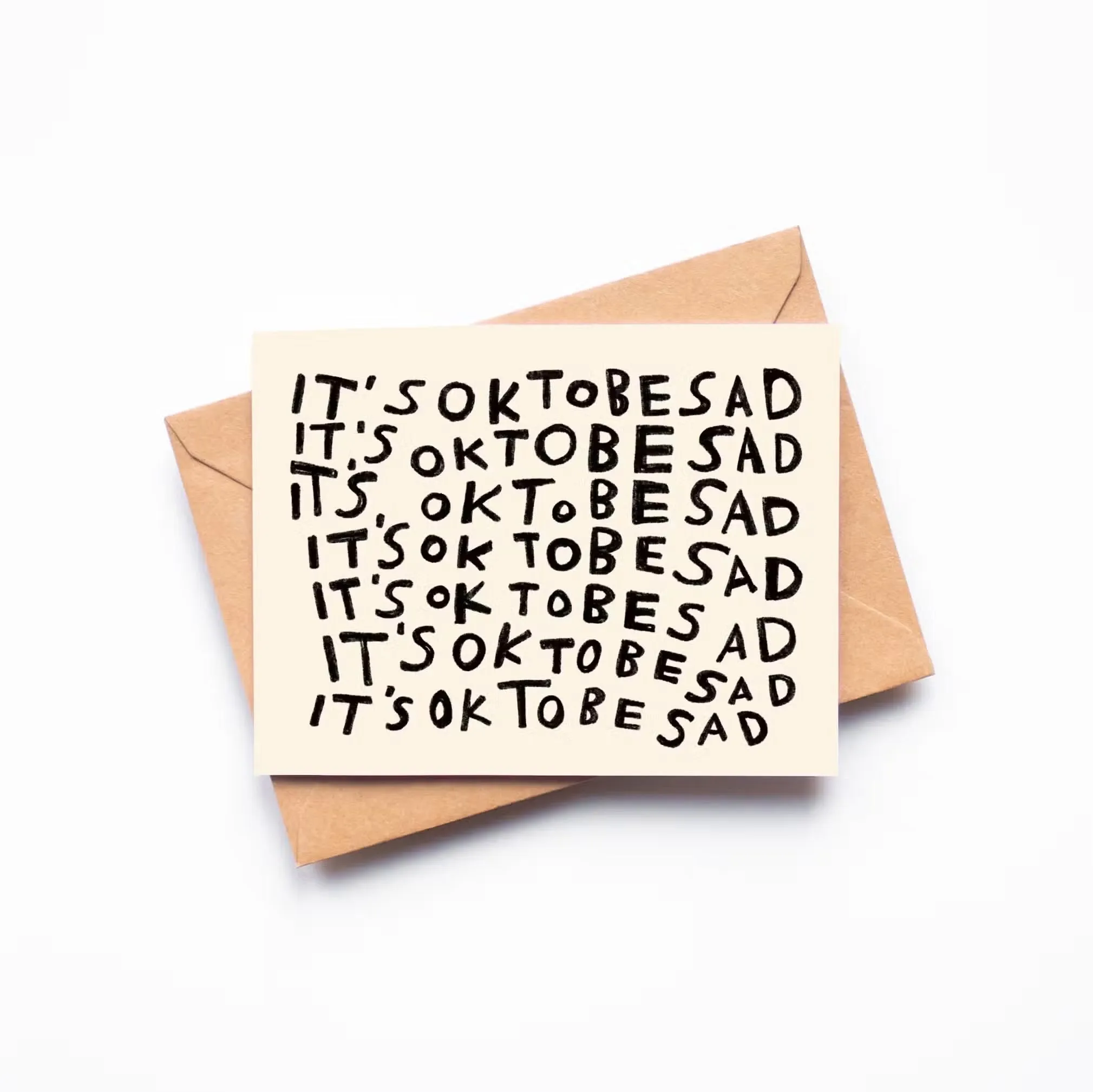 It's ok to be sad greeting card by rani ban co