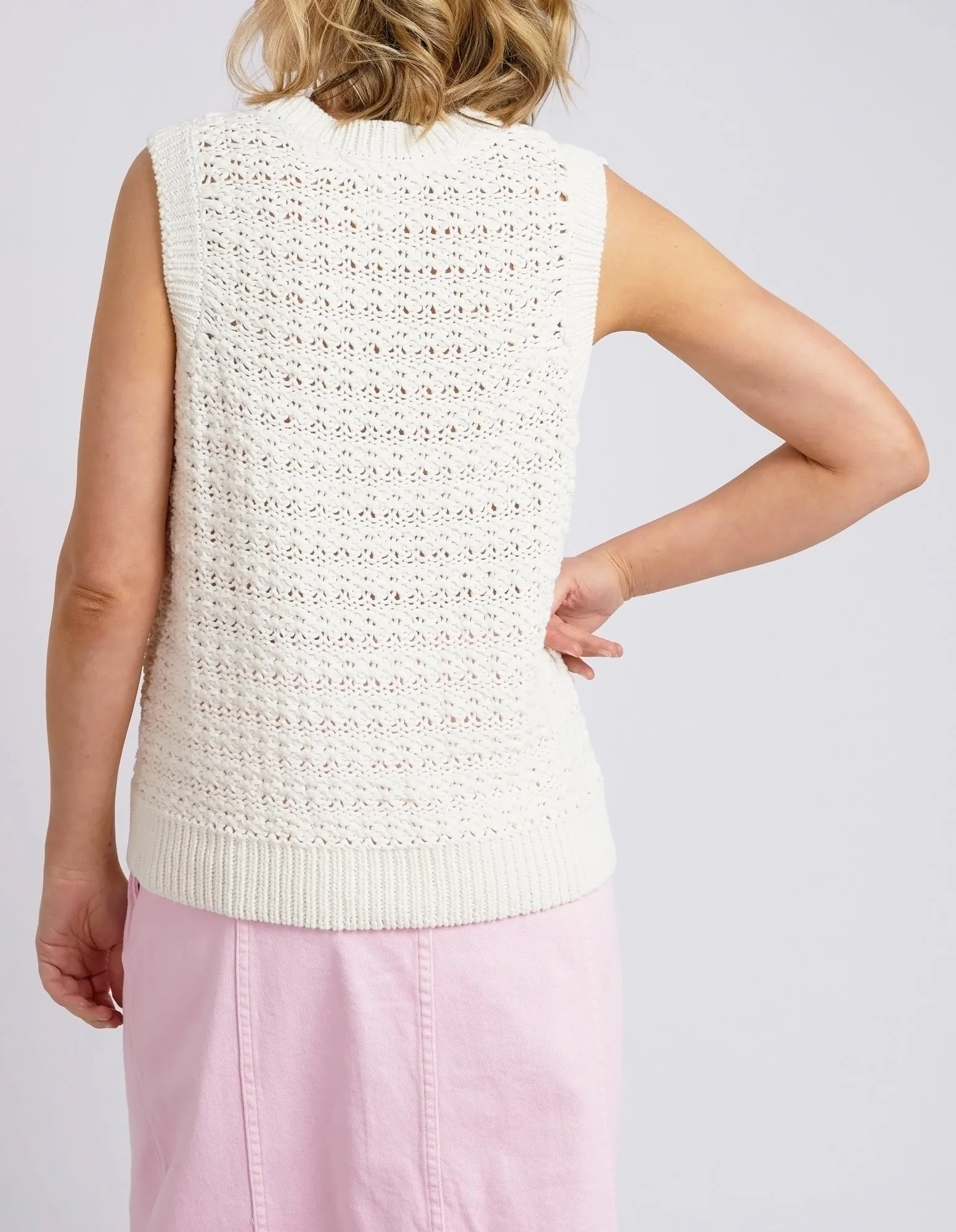 Janey Knit Vest Pearl