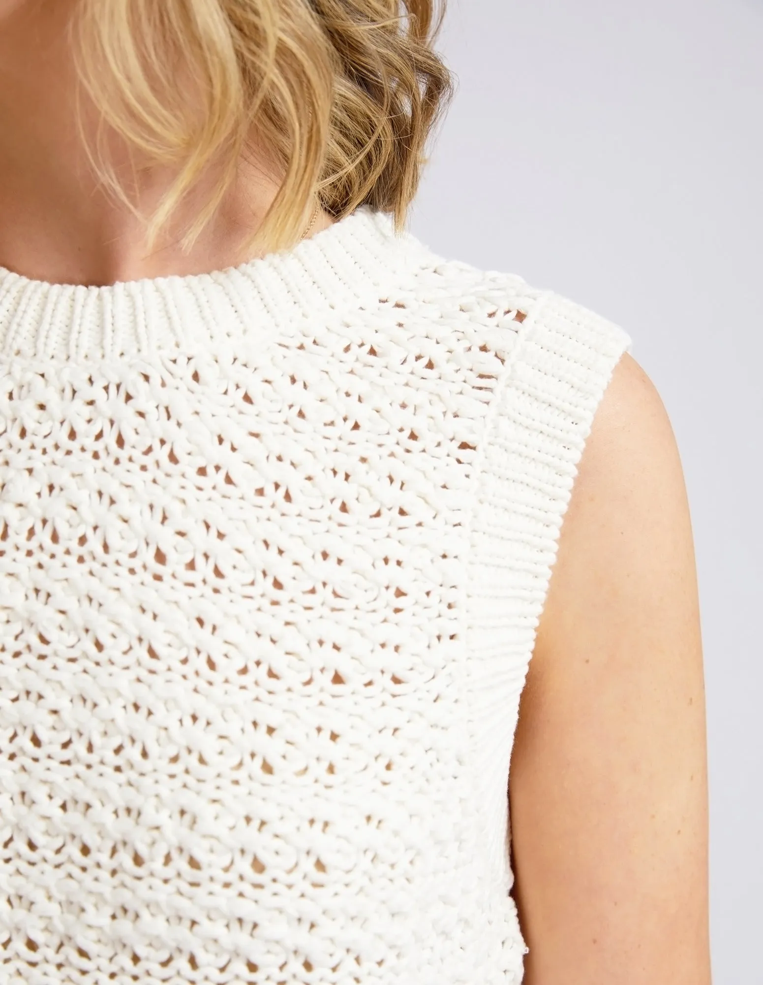 Janey Knit Vest Pearl