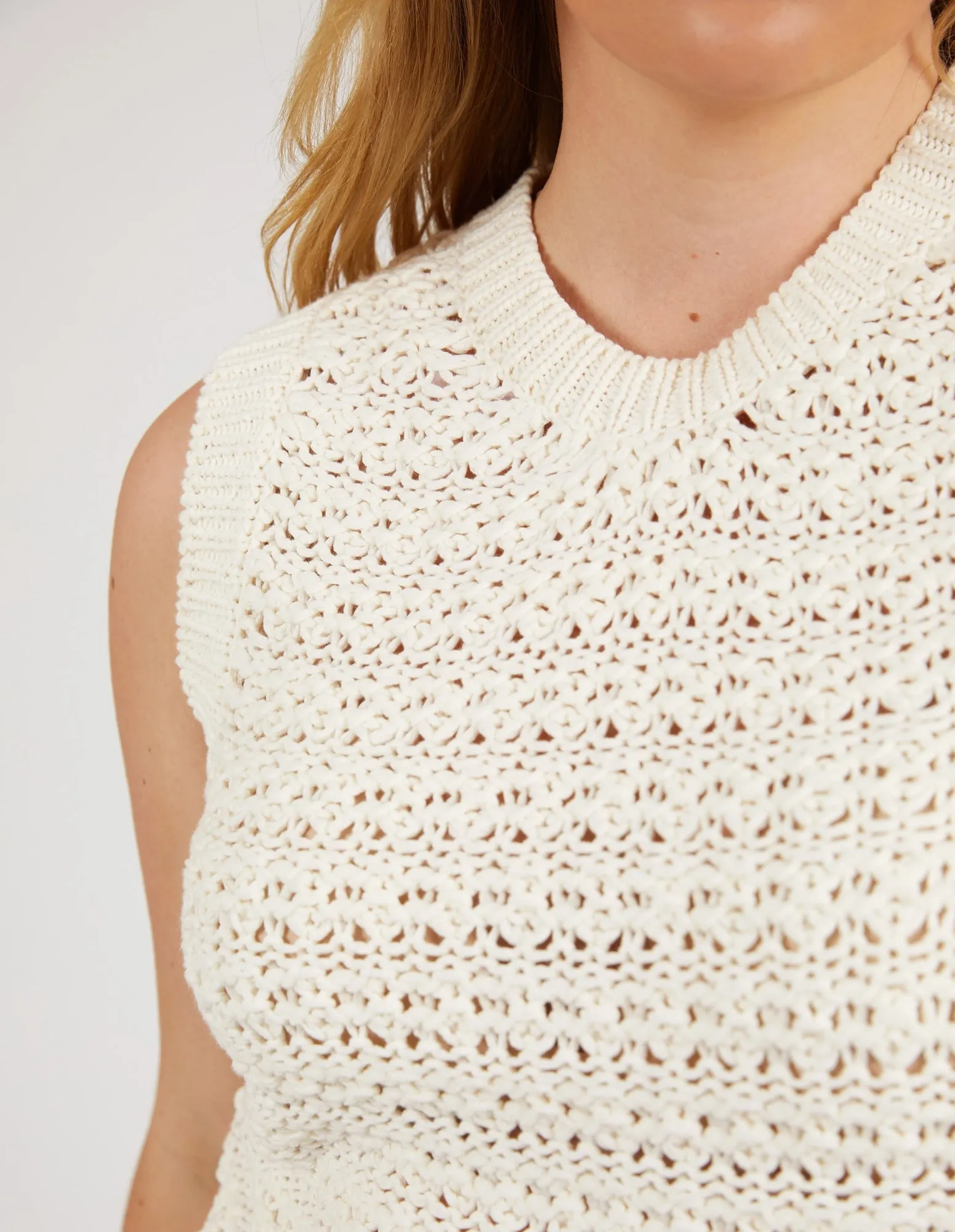 Janey Knit Vest Pearl