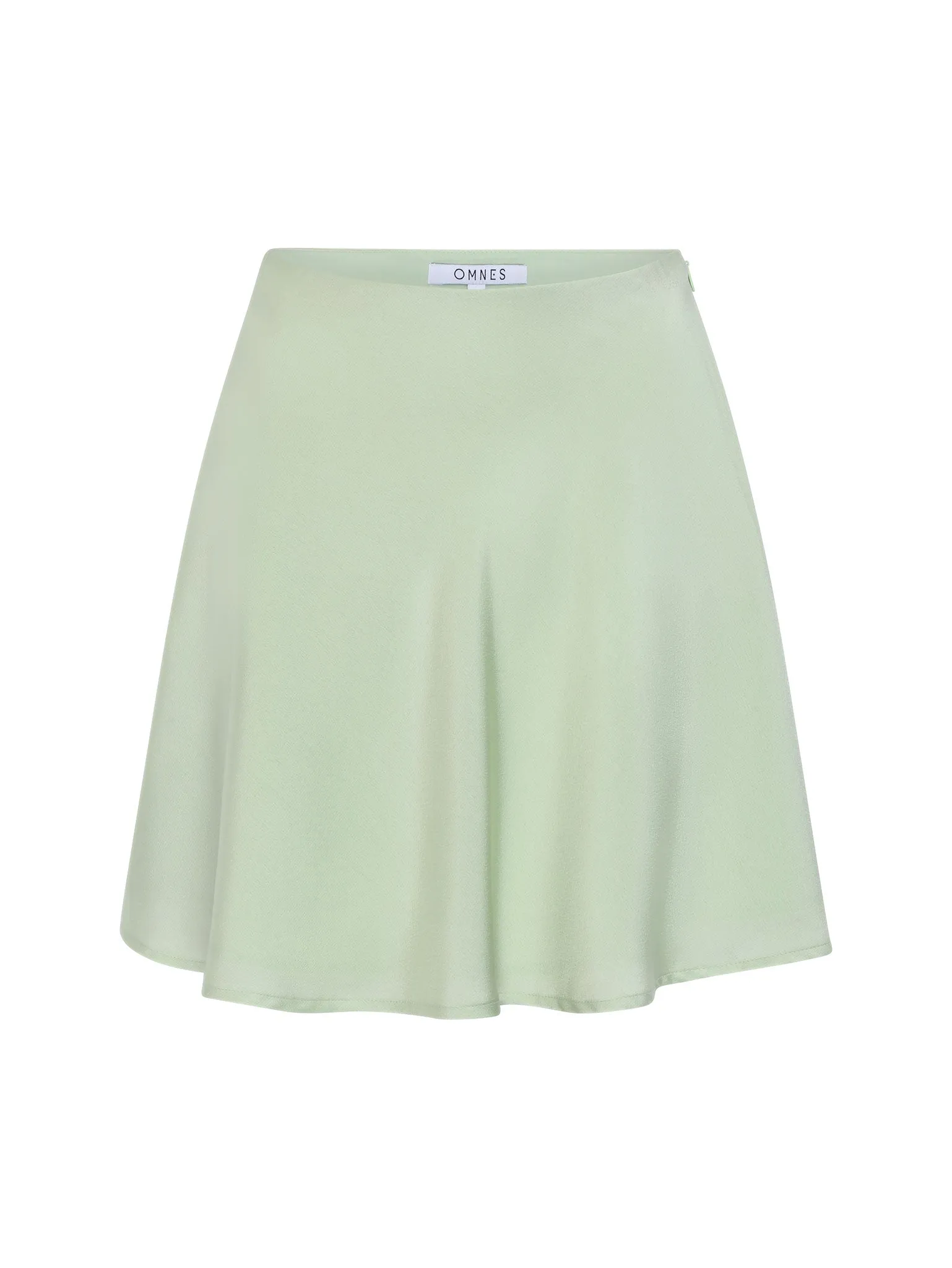 Jeanne Mini Satin Skirt in Green