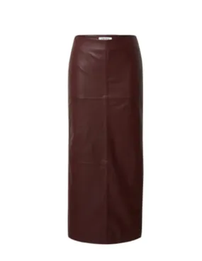 JELLA PU SKIRT - BURGUNDY