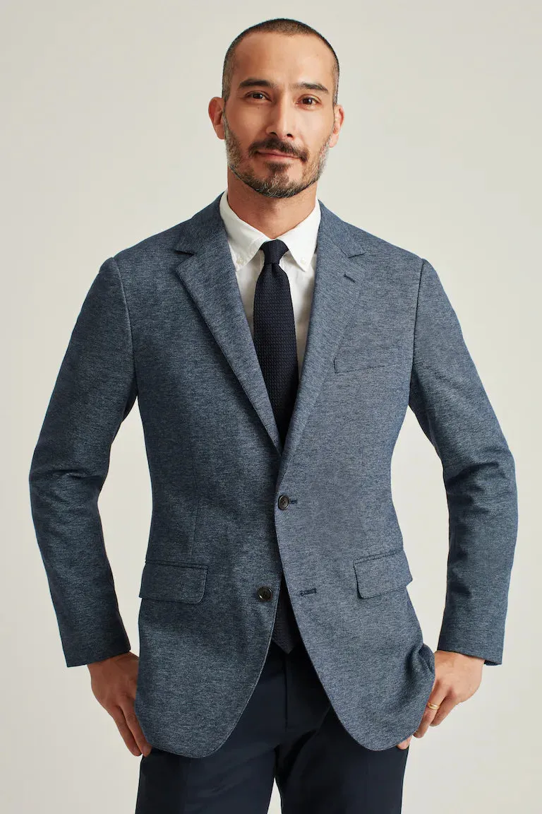 Jetsetter Knit Blazer-Navy with Flap Pockets- Bonobos