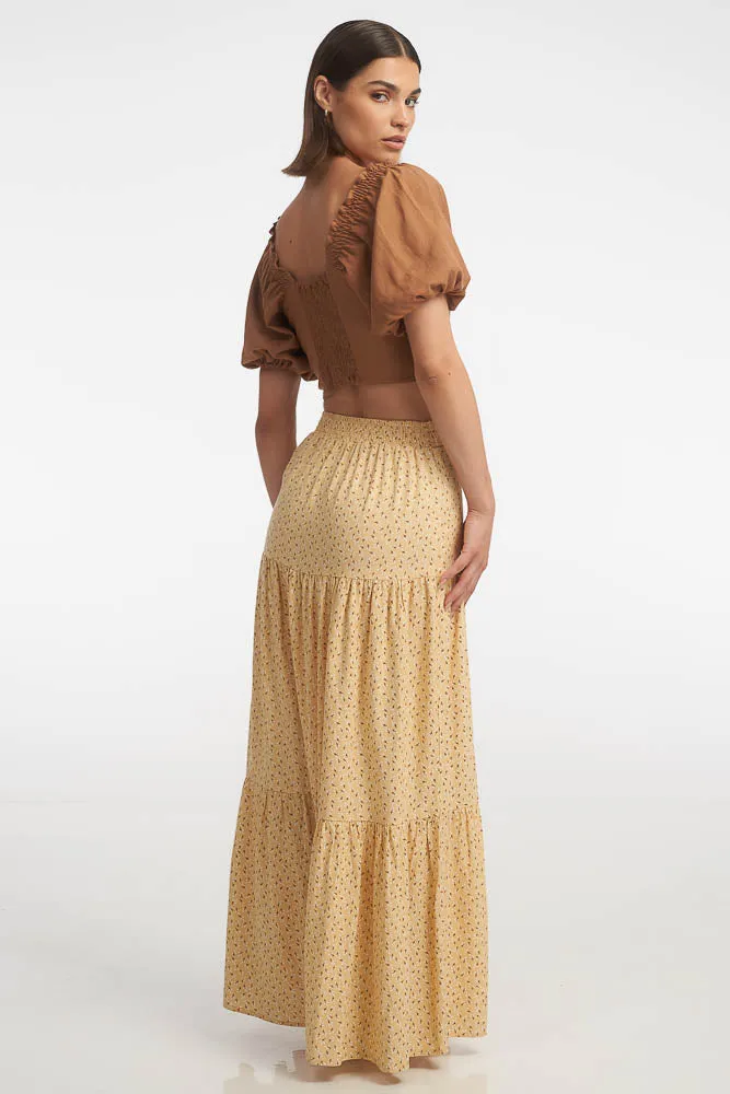 Katie  Maxi Skirt / Safron Blossom