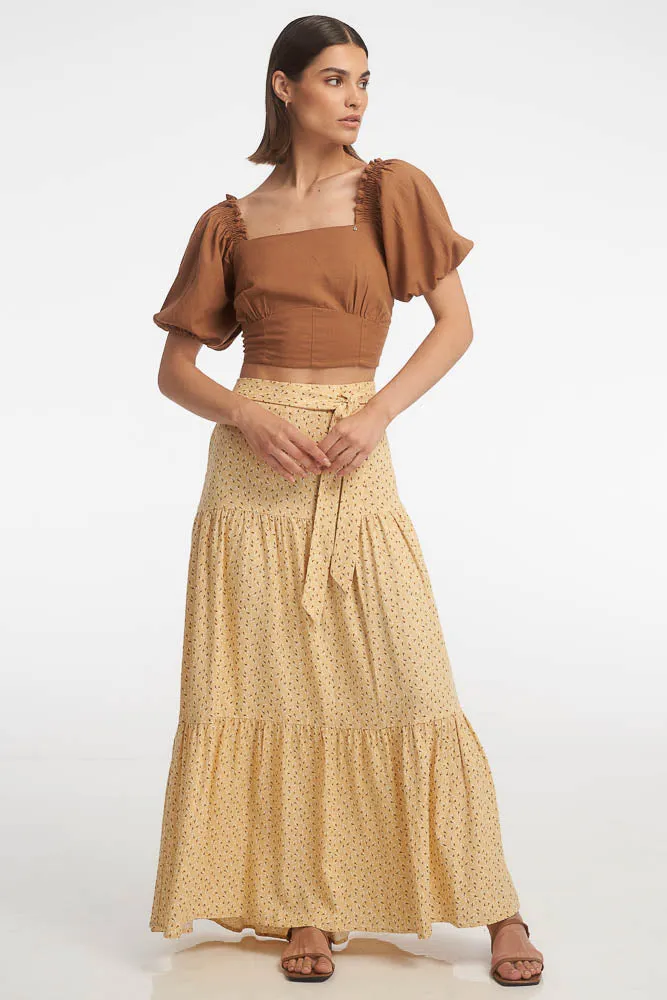 Katie  Maxi Skirt / Safron Blossom