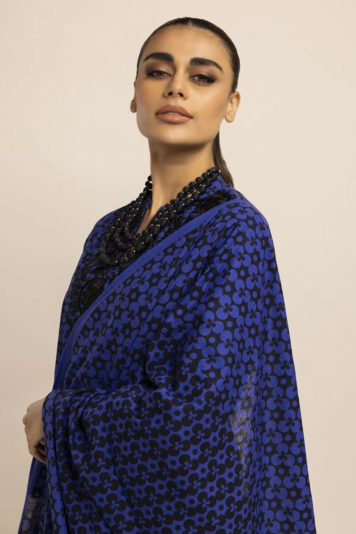 Khaadi Unstitched Embroidered Khaddar 3-Piece Suit - Blue