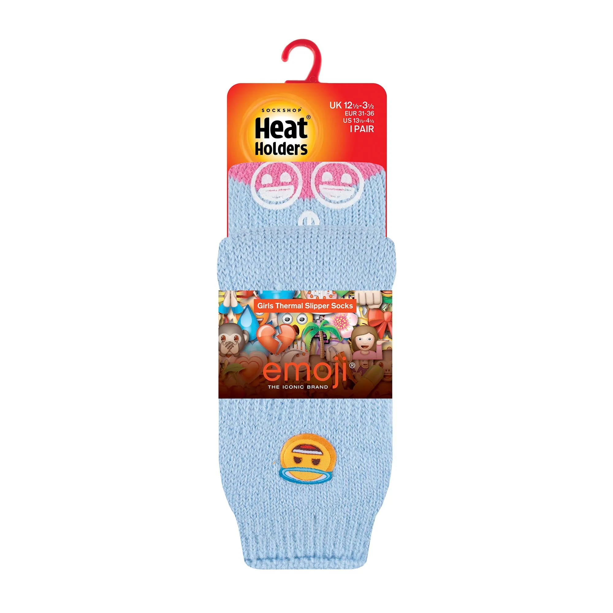 Kids Thermal Slipper Socks - Emoji Angel Face