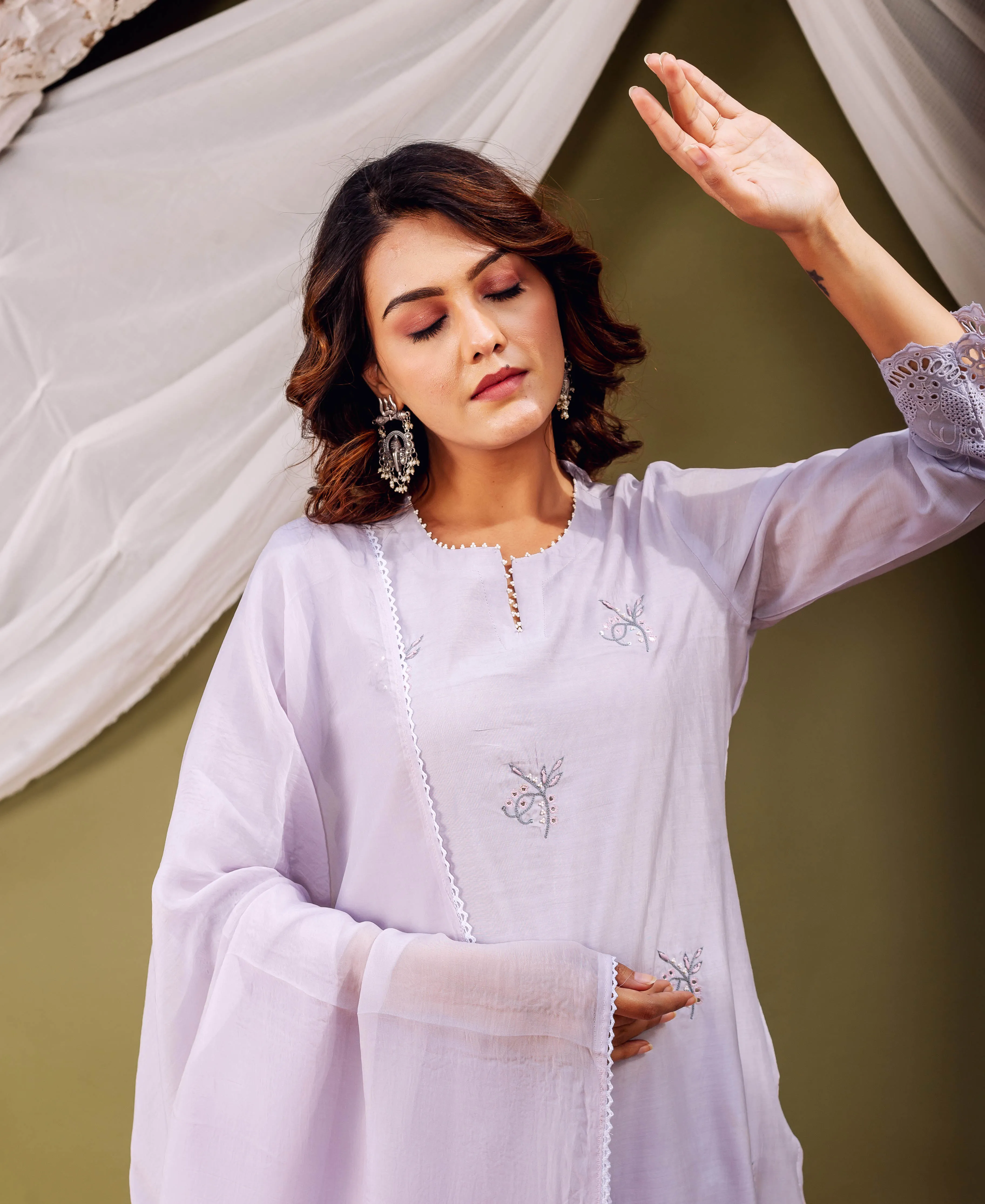 Lavender Silk Essence Kurta