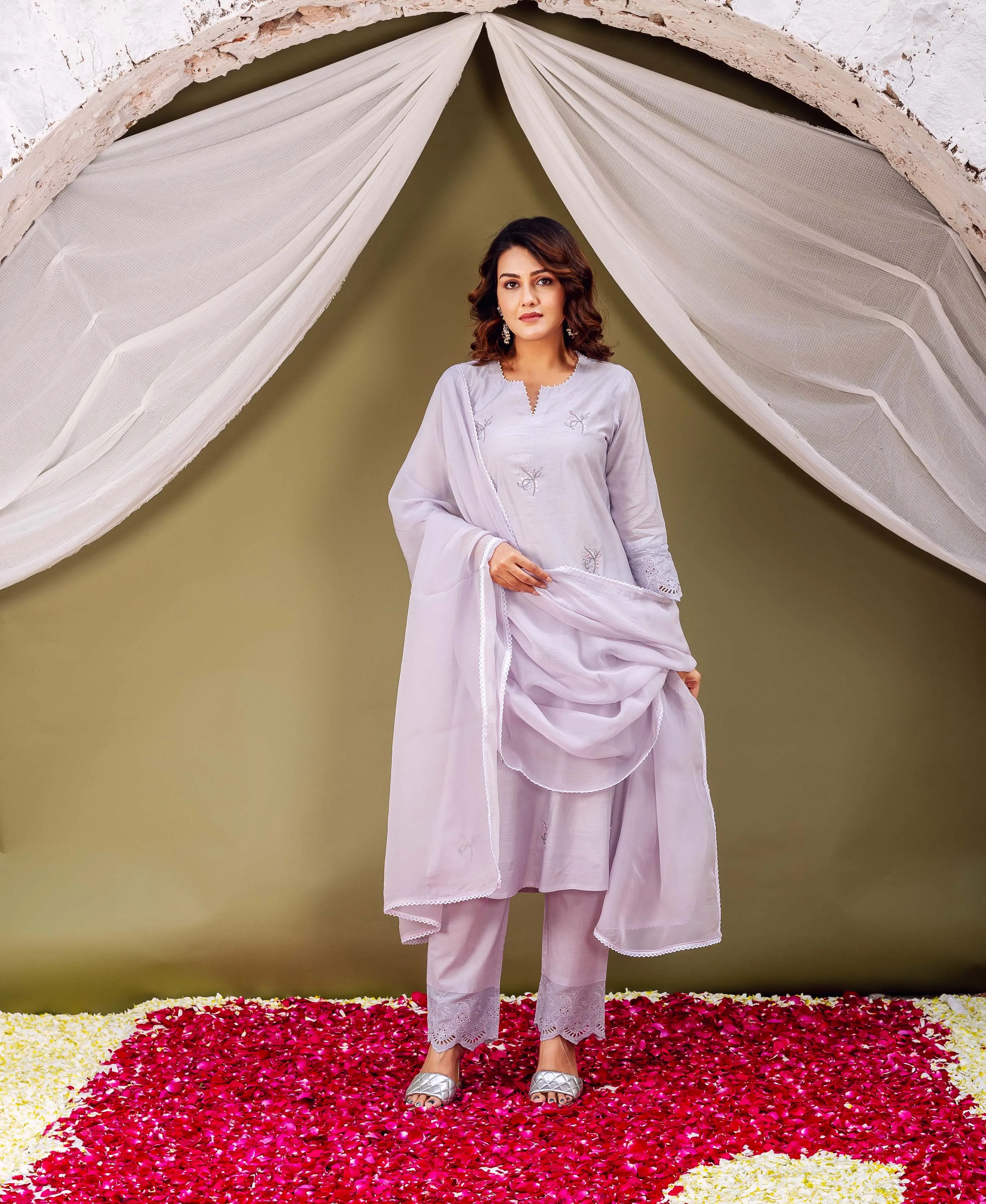 Lavender Silk Essence Kurta