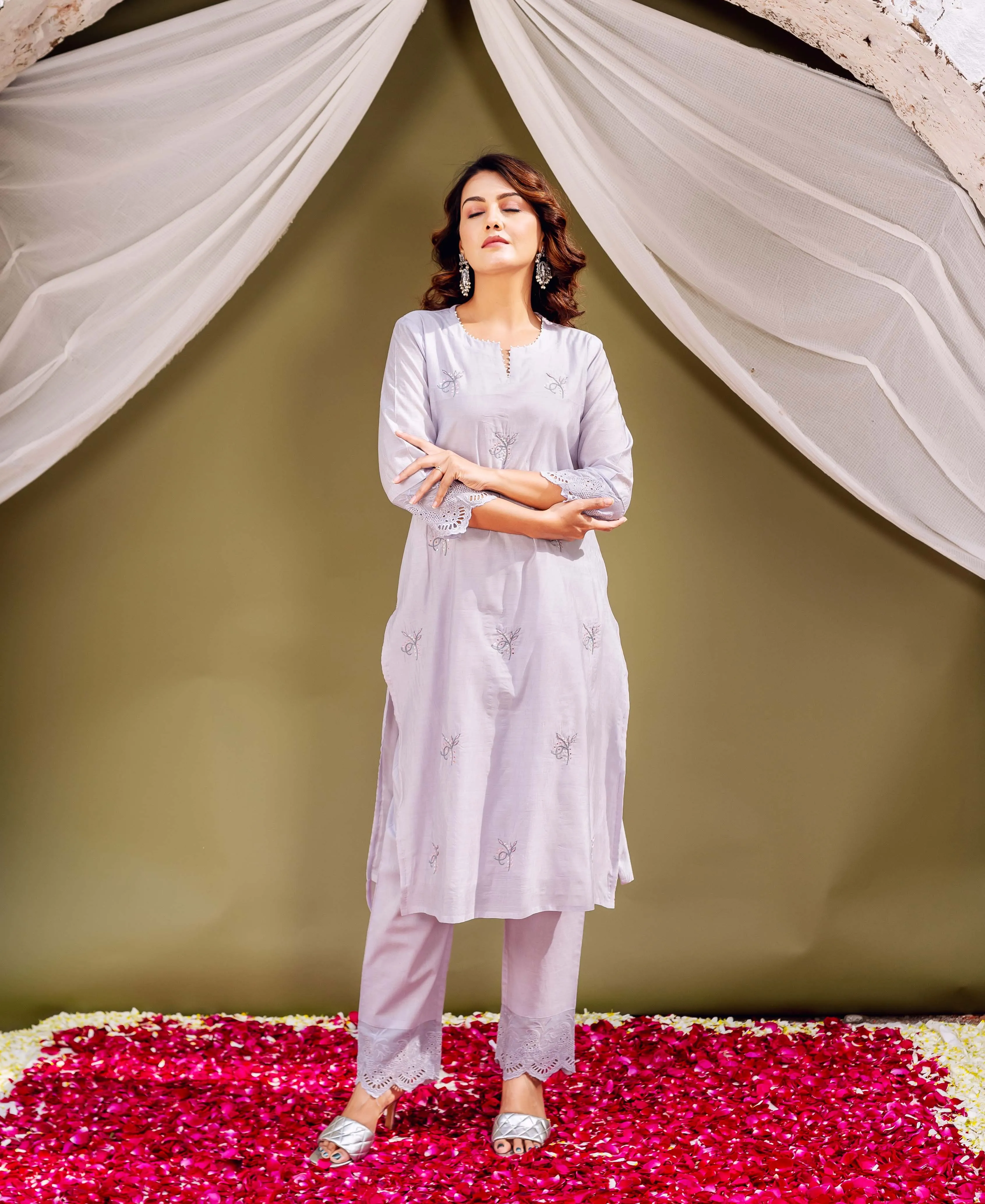 Lavender Silk Essence Kurta