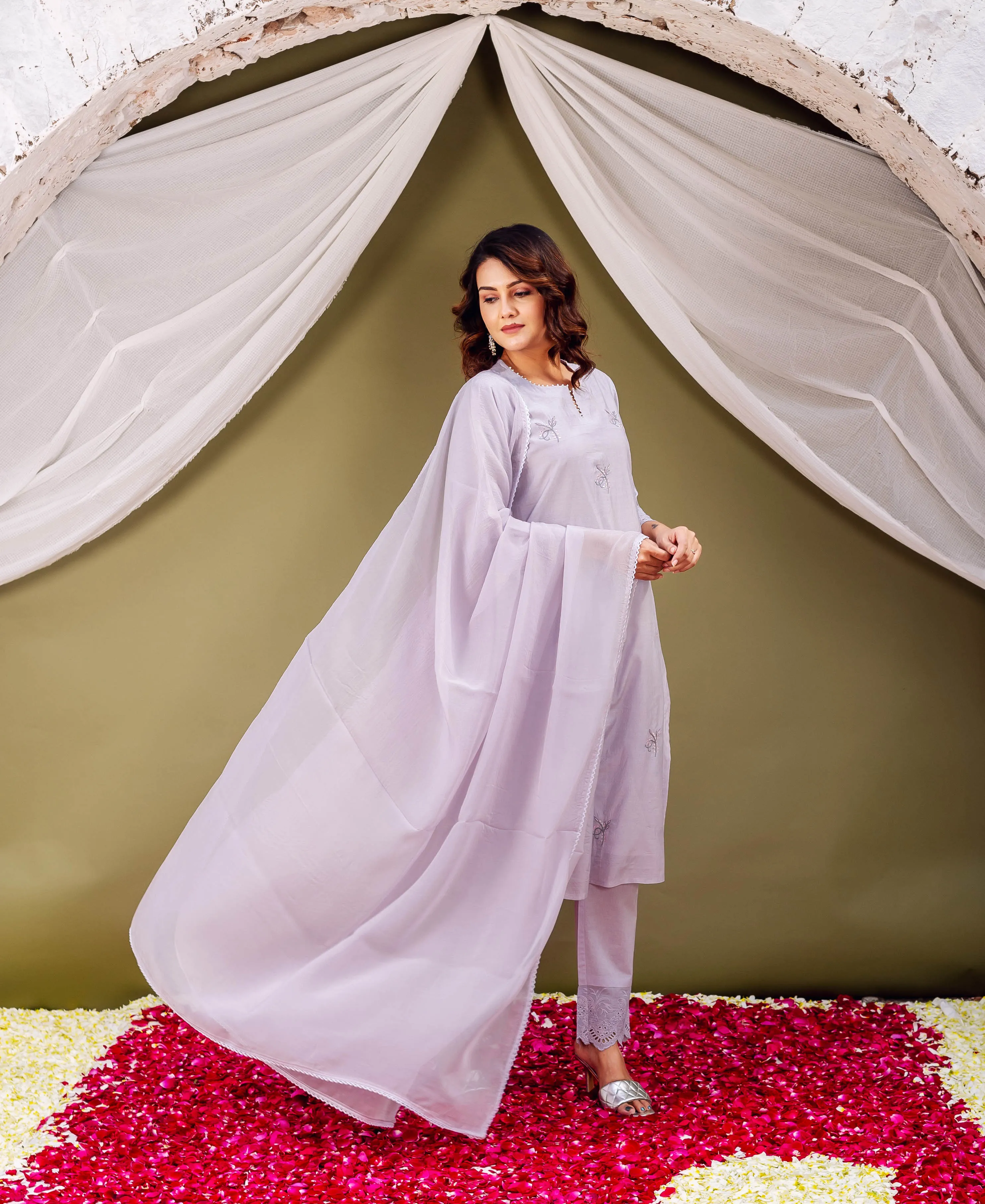 Lavender Silk Essence Kurta