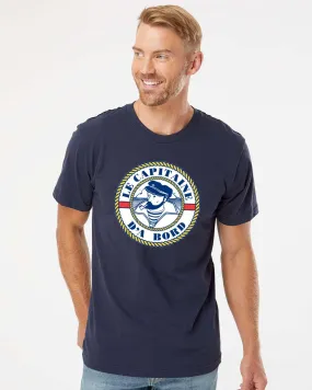 LE CAPITAINE D'A BORD - T-shirt de coton avec logo surdimensionné