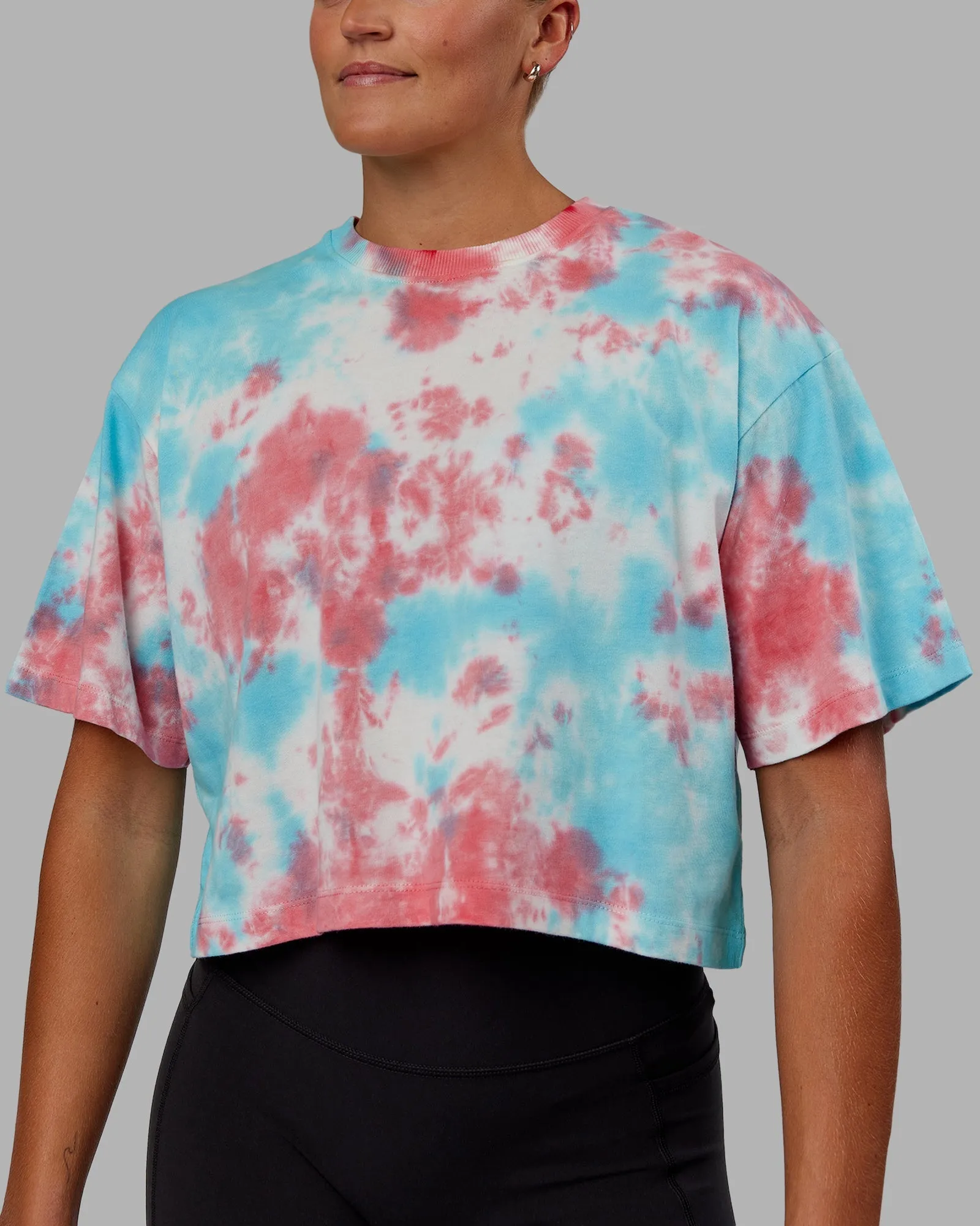 Lifting Club Cropped Heavyweight Tee - Scarlet-Tie Dye