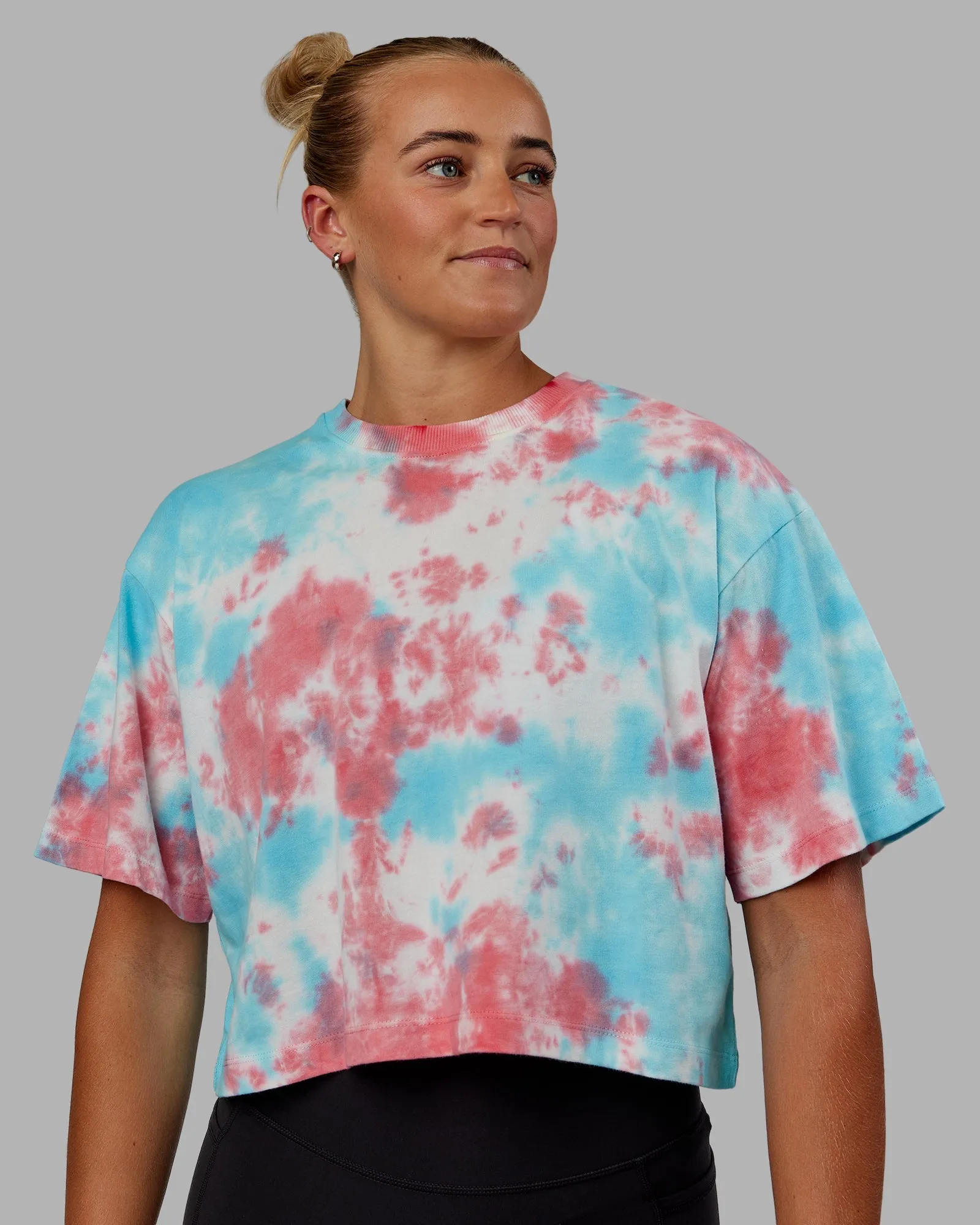 Lifting Club Cropped Heavyweight Tee - Scarlet-Tie Dye