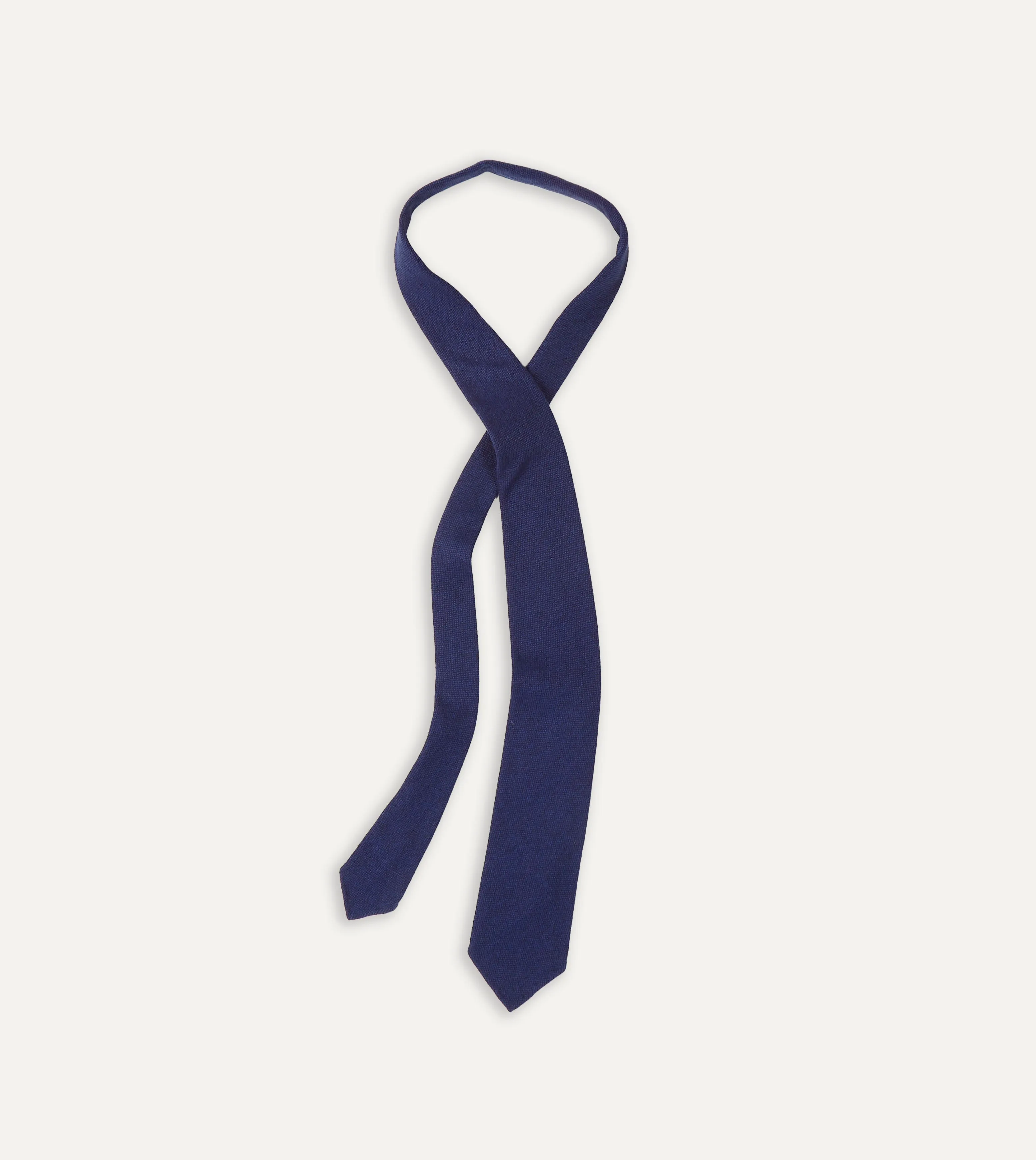 Light Navy Pure Cashmere Solid Hand Rolled Tie