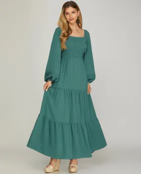 Long Sleeved Tiered Maxi Dress