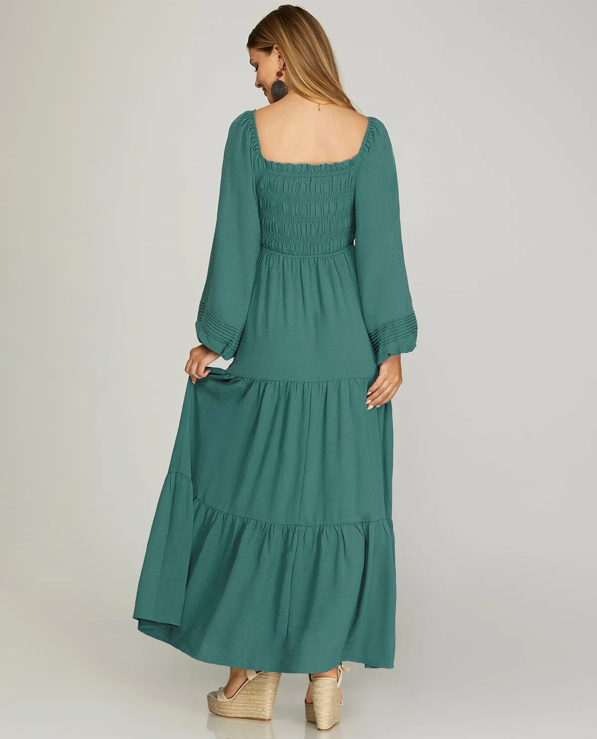 Long Sleeved Tiered Maxi Dress