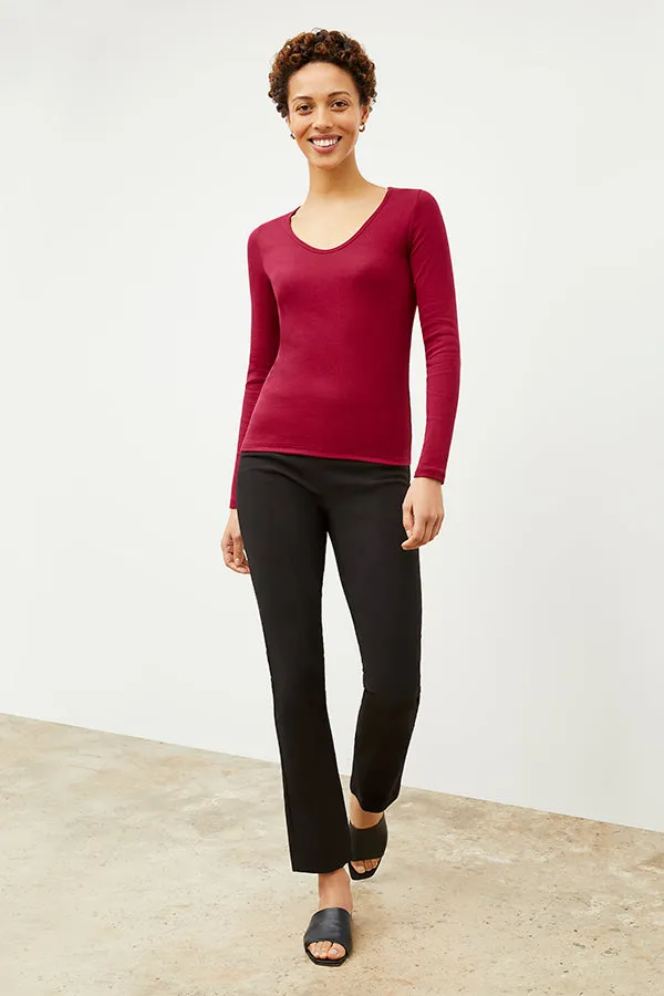 Marcia T-Shirt - Ribbed Pima Cotton :: Fuchsia