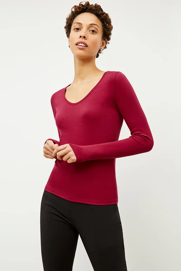 Marcia T-Shirt - Ribbed Pima Cotton :: Fuchsia