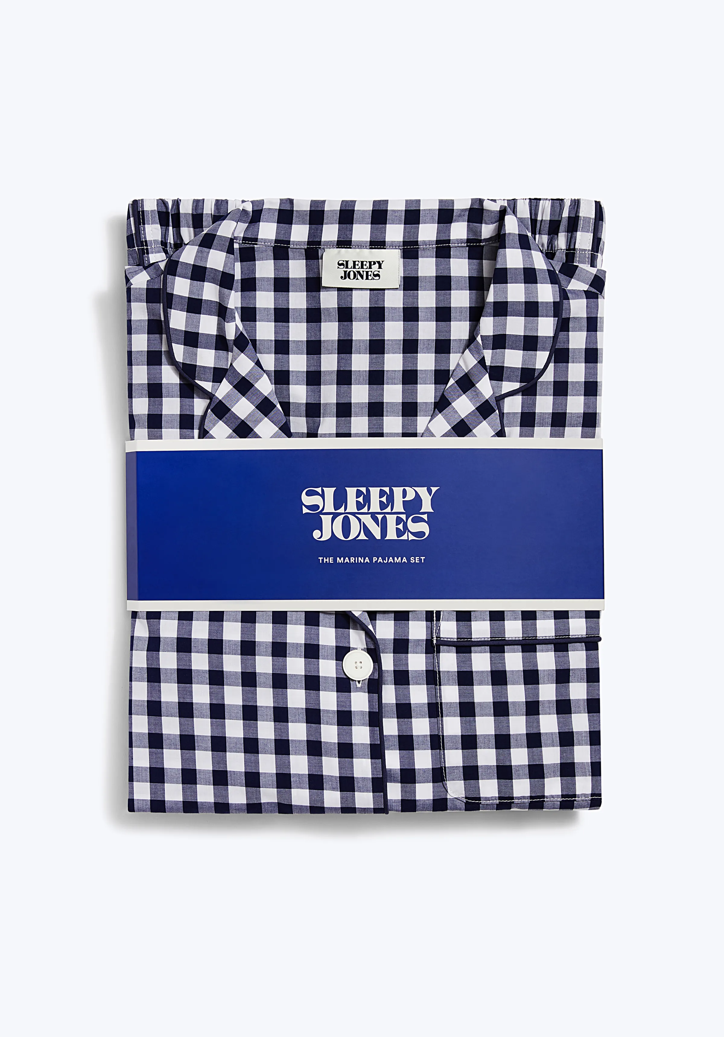 Marina Pajama Set in Large Navy Gingham