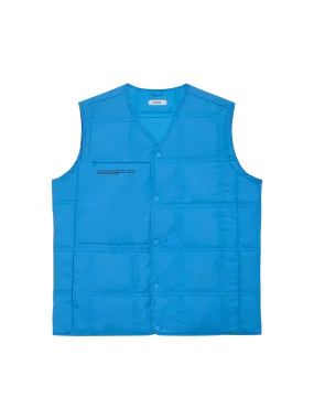 Mens Flower-Warmth Quilted Gilet—cerulean blue