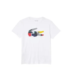 Men's Lacoste SPORT Patchwork Crocodile Print Cotton T-shirt