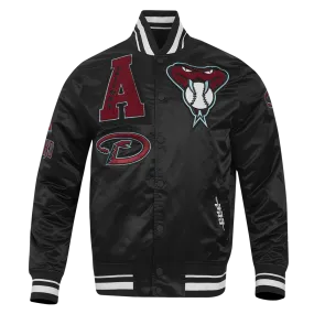 MLB ARIZONA DIAMONDBACKS MASHUP MEN'S RIB SATIN JACKET (BLACK)