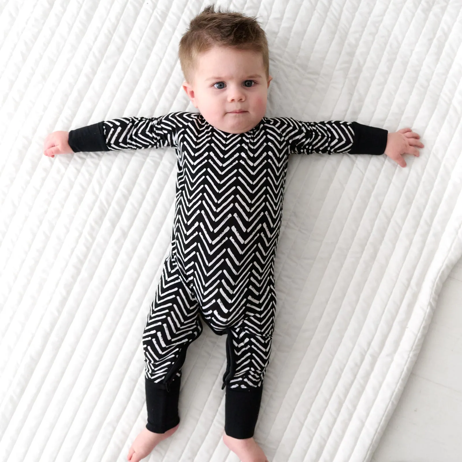 Monochrome Chevron Crescent Zippy