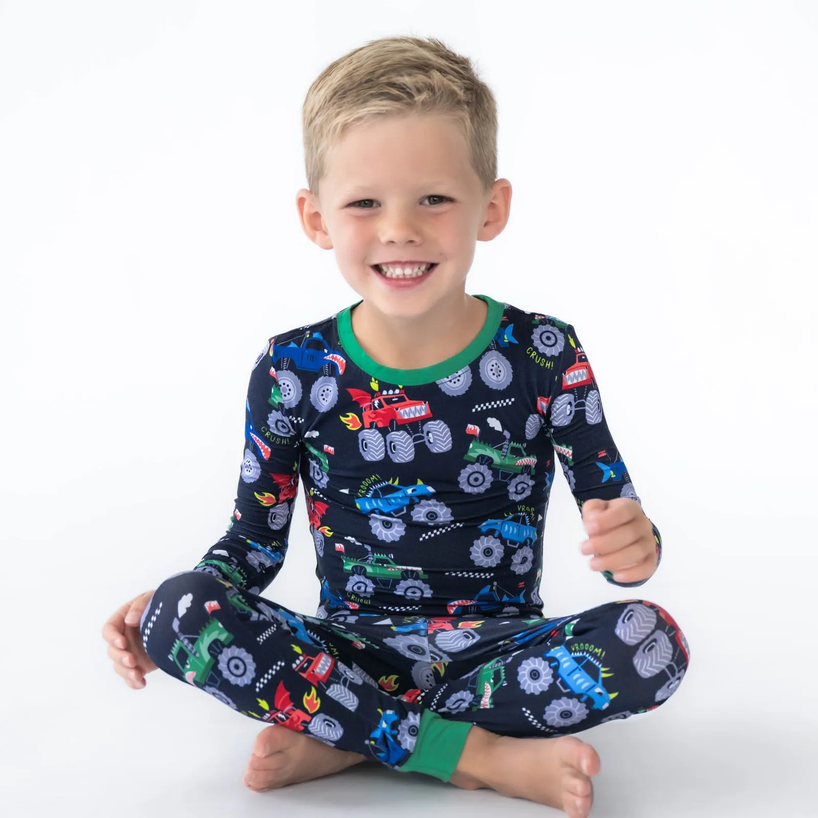 Monster Truck Madness Two-Piece Pajama Set