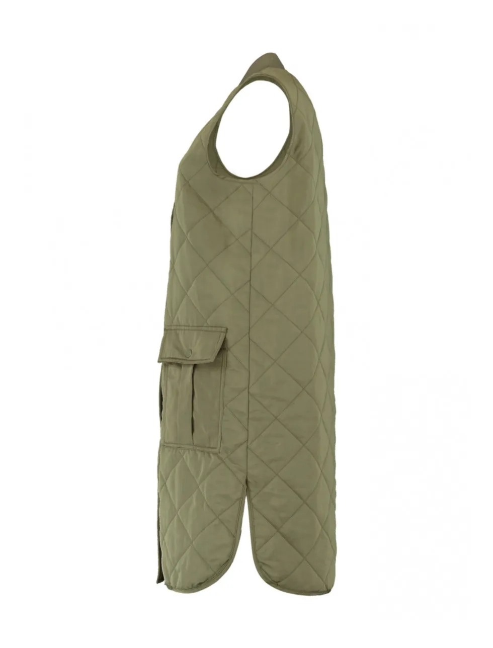 Nola Khaki Quilted Gilet