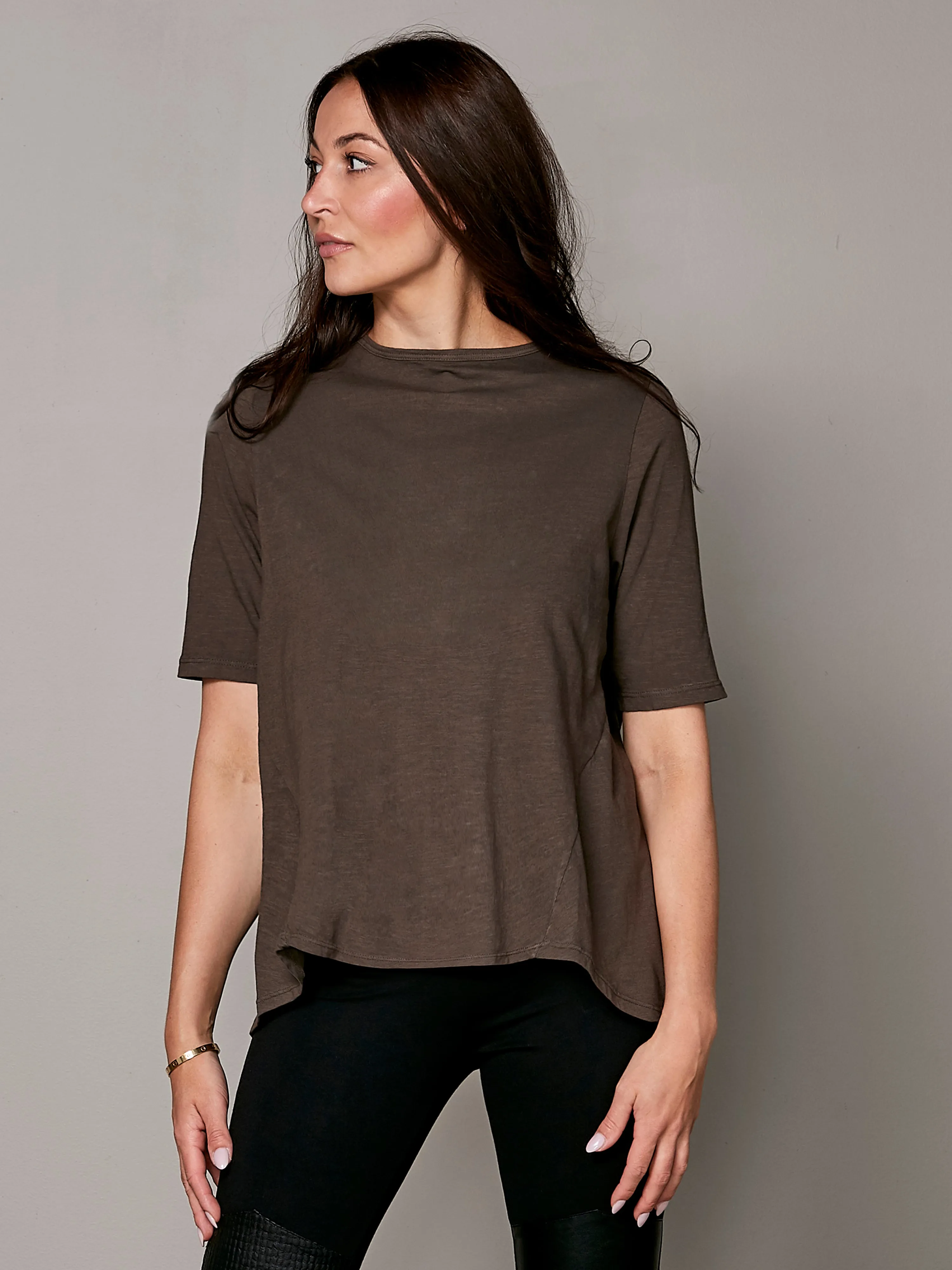 OAKLEE oversize t-shirt - Dark Brown