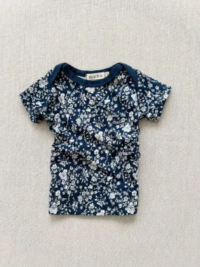 organic cotton short sleeve lap tee made with liberty of london summer blooms