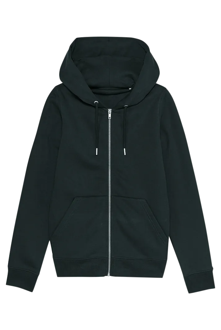 Organic Cotton Zip Up Hoodie | Black