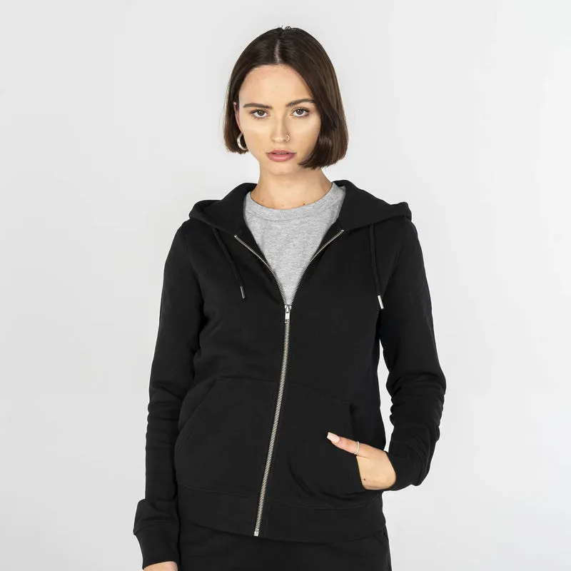 Organic Cotton Zip Up Hoodie | Black