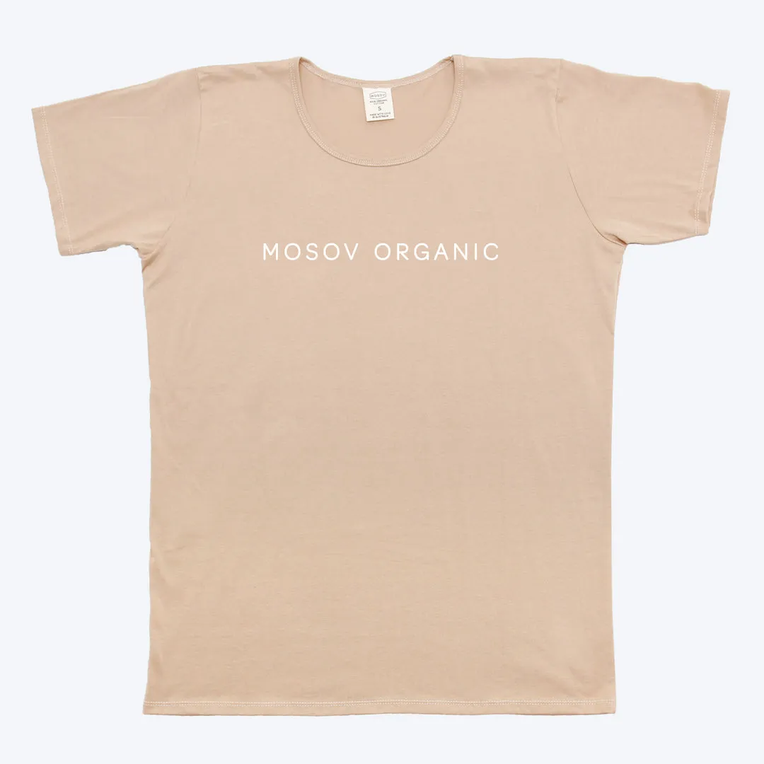 Organic Logo Beige T-shirt - Man