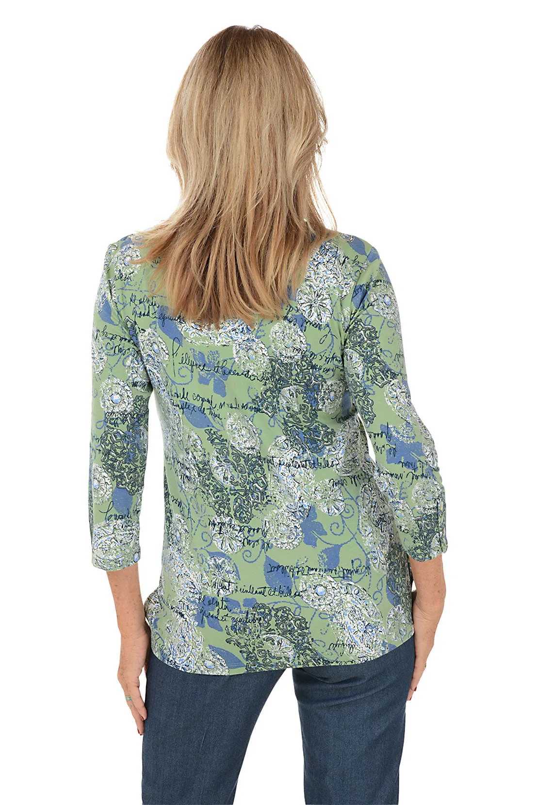 Paisley Patch Medallion Surplice Top