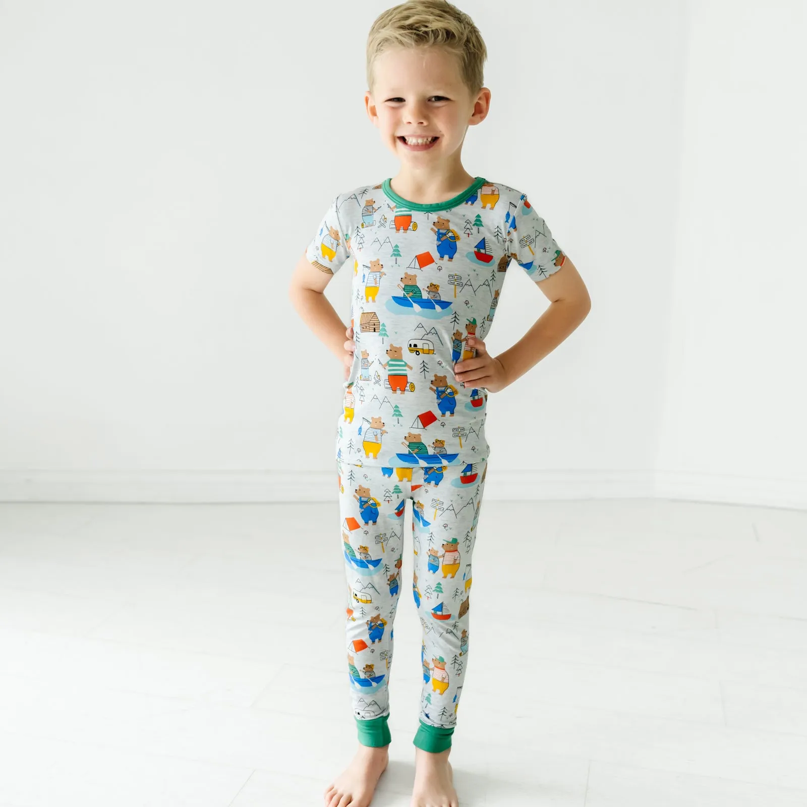 Papa Bear Two-Piece Short Sleeve Pajama Set