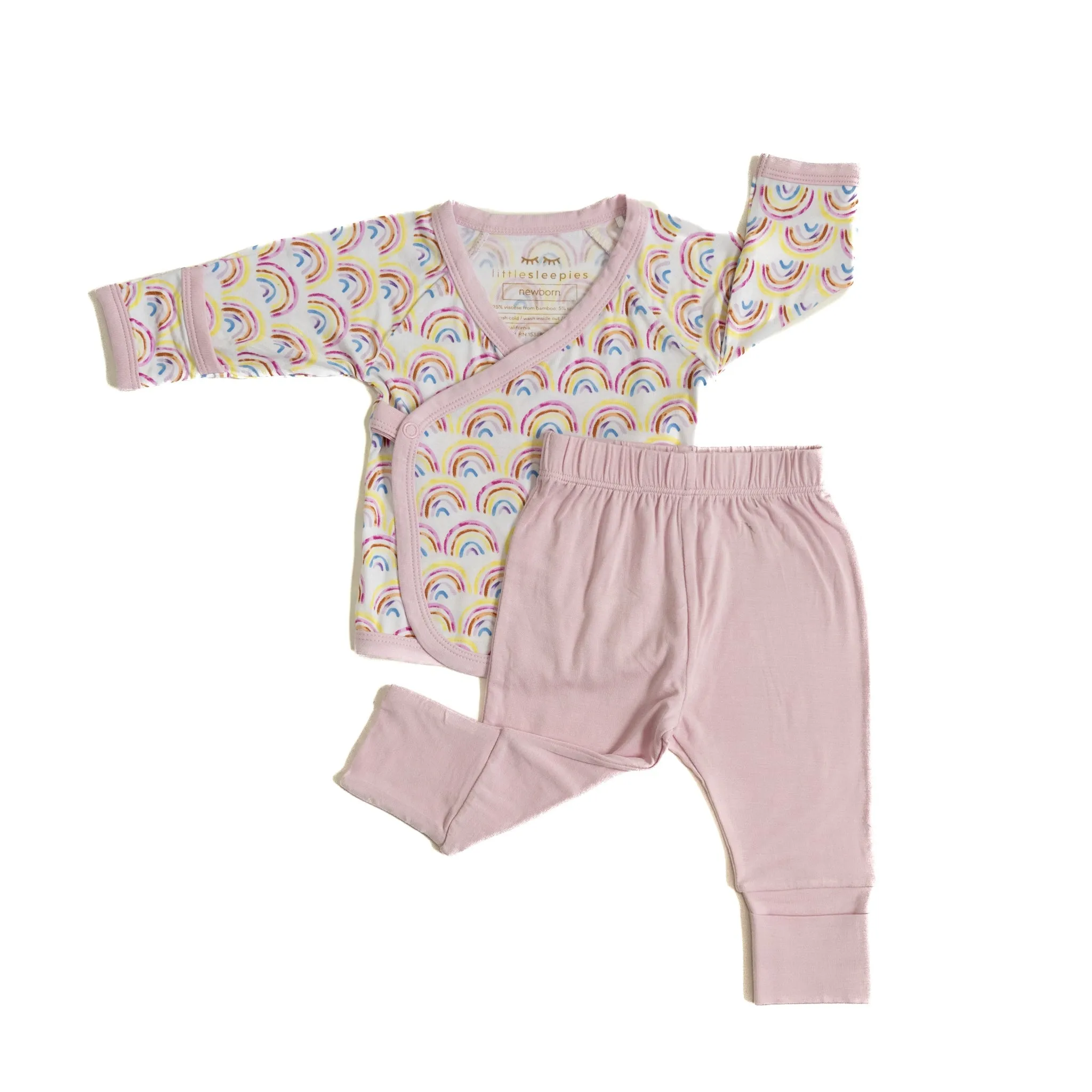 Pastel Rainbows Two-Piece Bamboo Viscose Crossover Set