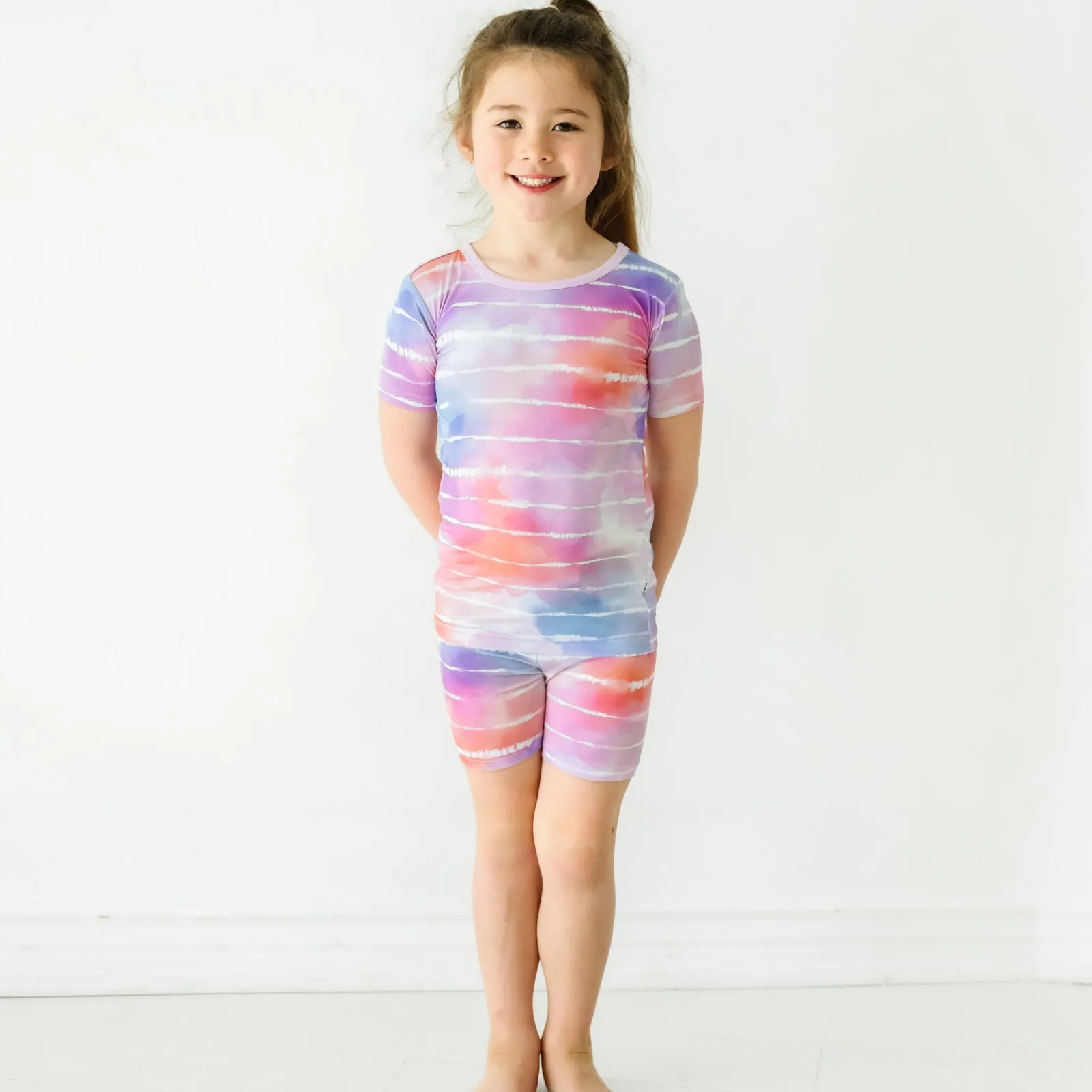 Pastel Tie Dye Dreams Two-Piece Short Sleeve & Shorts Pajama Set