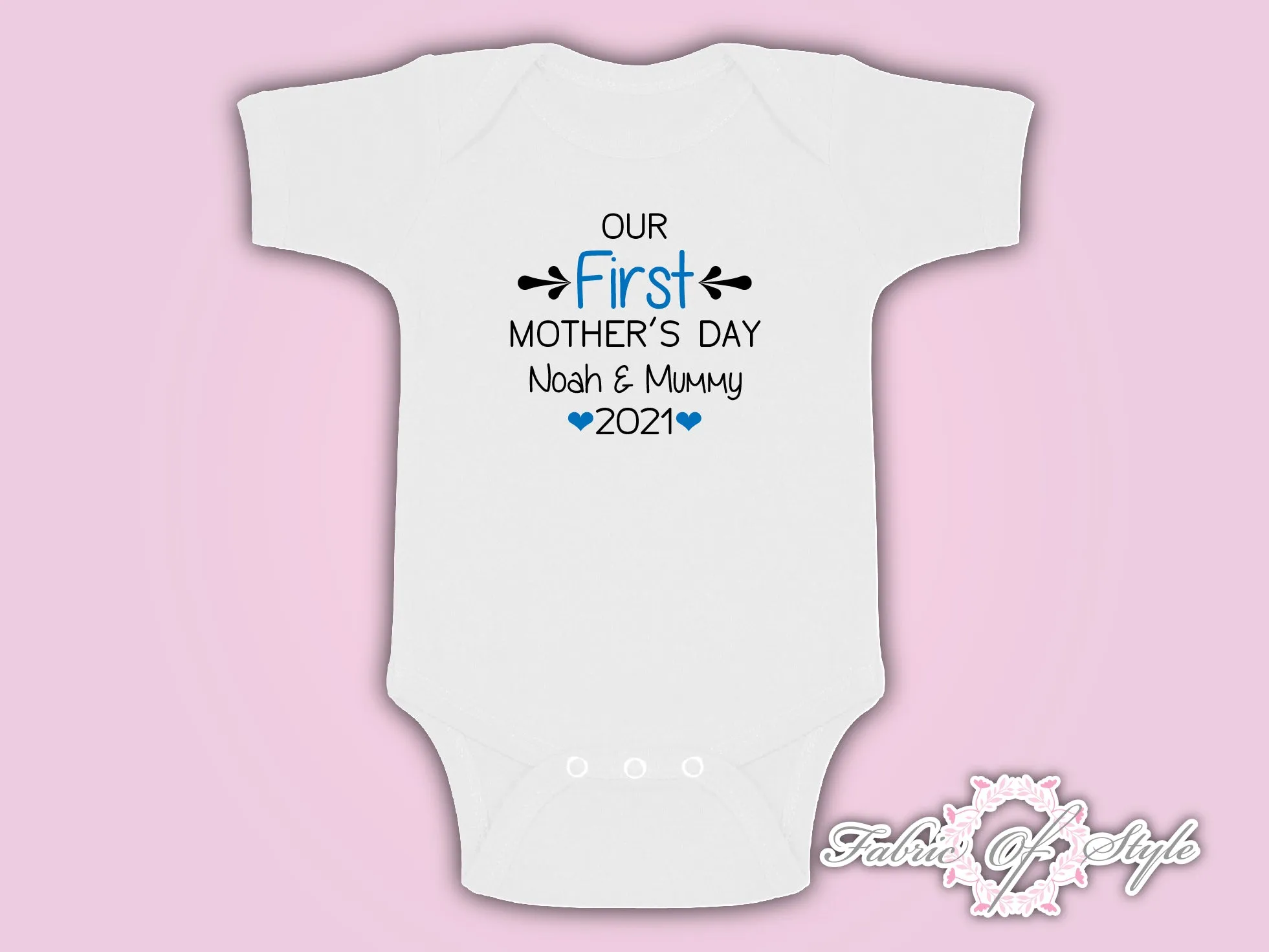 Personalised Our First Mothers Day Baby Kids 2021 Body Suit Vest Boy