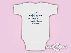 Personalised Our First Mothers Day Baby Kids 2021 Body Suit Vest Boy