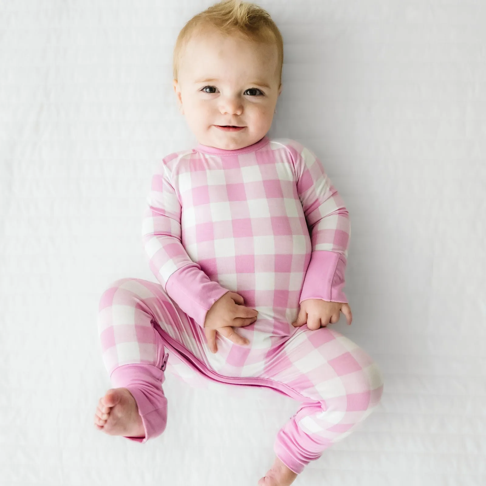 Pink Gingham Crescent Zippy