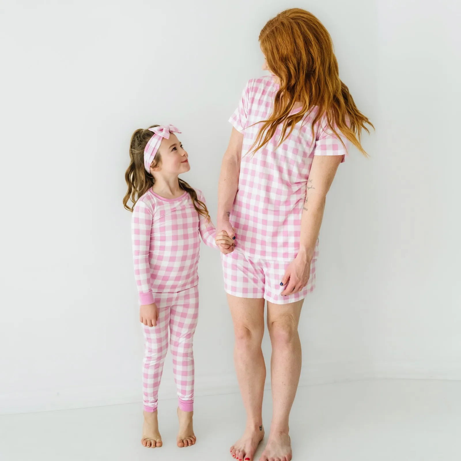 Pink Gingham Two-Piece Pajama Set