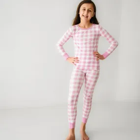 Pink Gingham Two-Piece Pajama Set